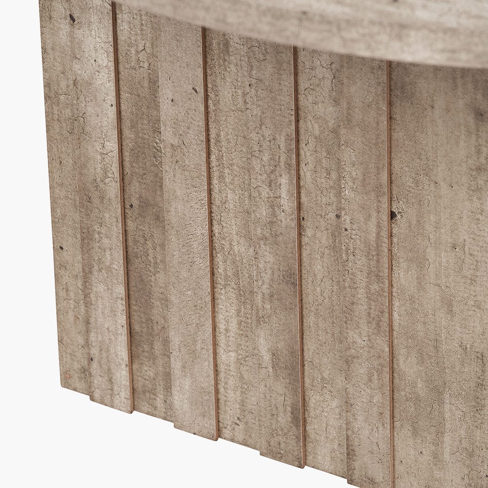 Elkton Concrete Effect Wood Veneer Groove Detail Coffee Table.