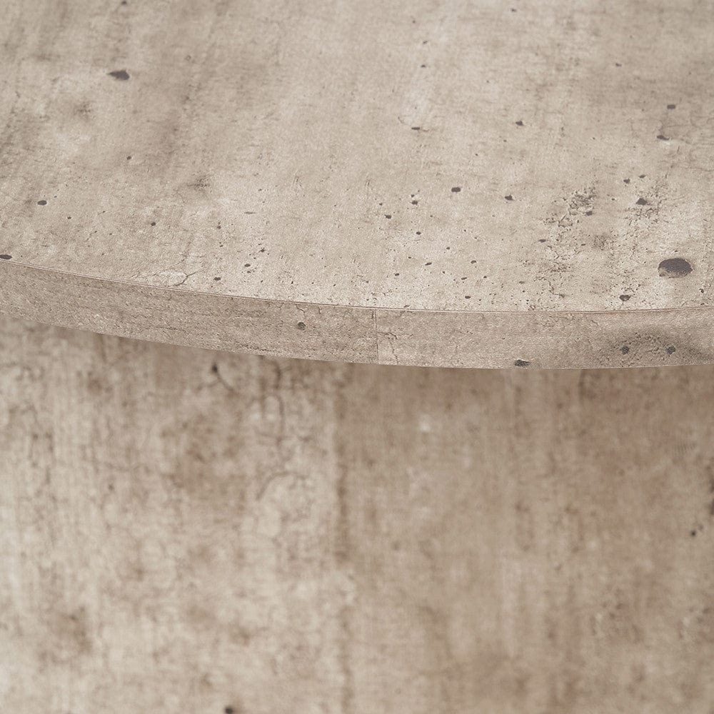 Elkton Concrete Effect Wood Veneer Groove Detail Coffee Table.