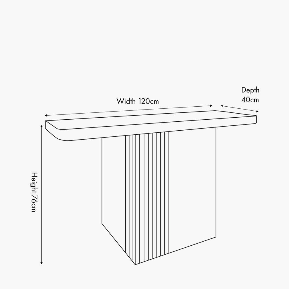 Pacific Lifestyle Outdoors Elkton Concrete Effect Wood Veneer Groove Detail Console Table House of Isabella UK