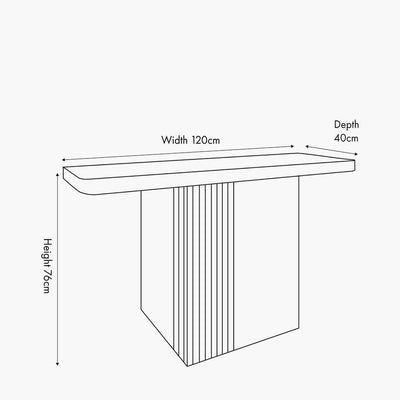 Pacific Lifestyle Outdoors Elkton Concrete Effect Wood Veneer Groove Detail Console Table House of Isabella UK