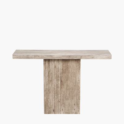 Pacific Lifestyle Outdoors Elkton Concrete Effect Wood Veneer Groove Detail Console Table House of Isabella UK