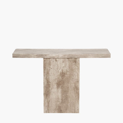 Pacific Lifestyle Outdoors Elkton Concrete Effect Wood Veneer Groove Detail Console Table House of Isabella UK