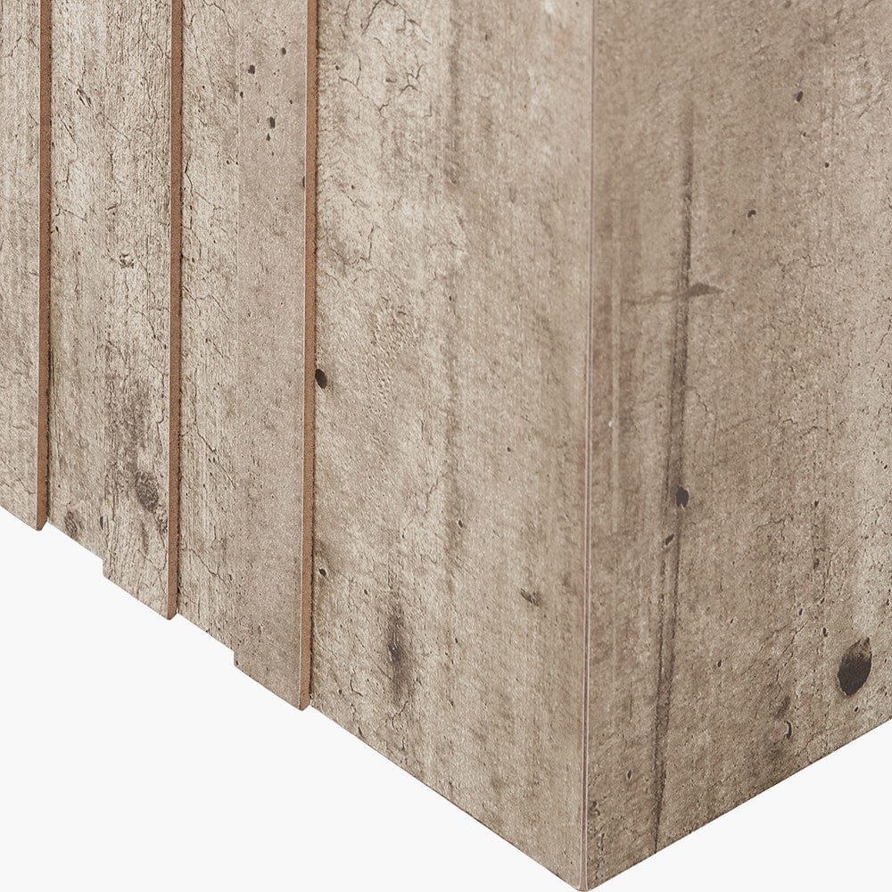 Elkton Concrete Effect Wood Veneer Groove Detail Side Table.
