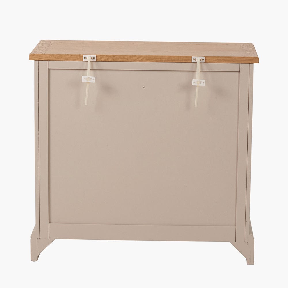 Pacific Lifestyle Outdoors Fairford Parchment White Pine and Oak Wood 2 Drawer Console Table House of Isabella UK