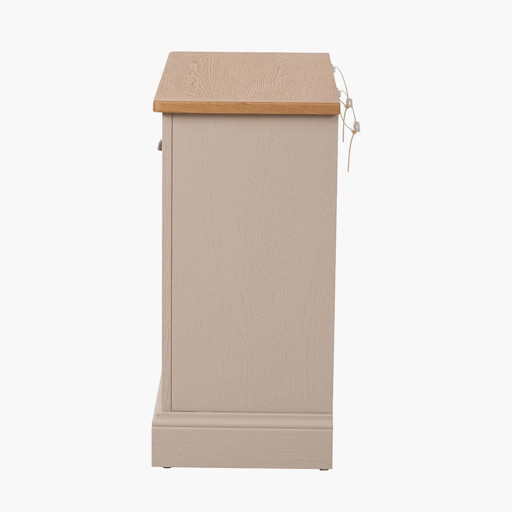 Fairford Parchment White Pine and Oak Wood 2 Drawer Console Table.