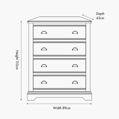 Pacific Lifestyle Outdoors Fairford Parchment White Pine and Oak Wood 5 Drawer Unit House of Isabella UK