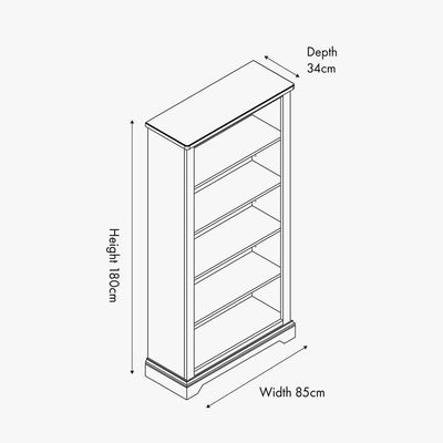 Pacific Lifestyle Outdoors Fairford Parchment White Pine and Oak Wood 5 Shelf Unit House of Isabella UK