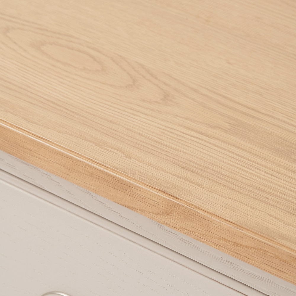 Fairford Parchment White Pine and Oak Wood 7 Drawer Unit.
