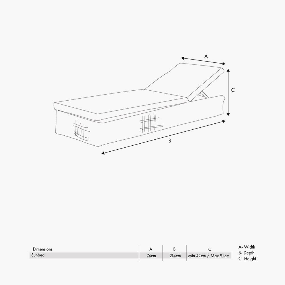 Garda Natural Antique Sunlounger.