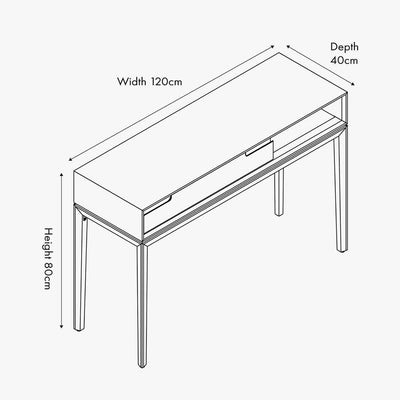 Pacific Lifestyle Outdoors Gio Black and Natural Acacia Wood 1 Drawer Console Table House of Isabella UK