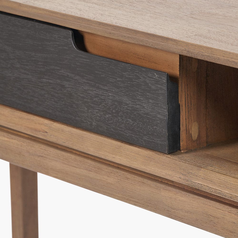 Gio Black and Natural Acacia Wood 1 Drawer Console Table.