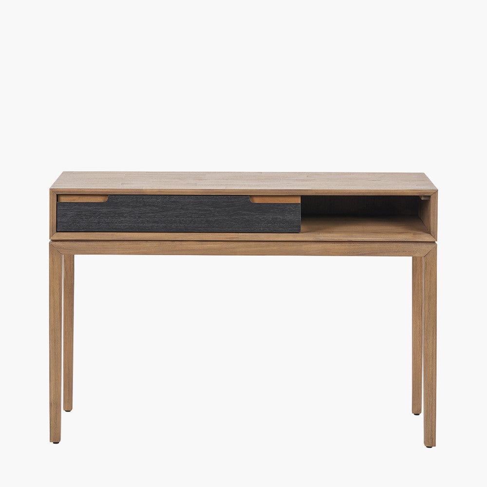 Gio Black and Natural Acacia Wood 1 Drawer Console Table.