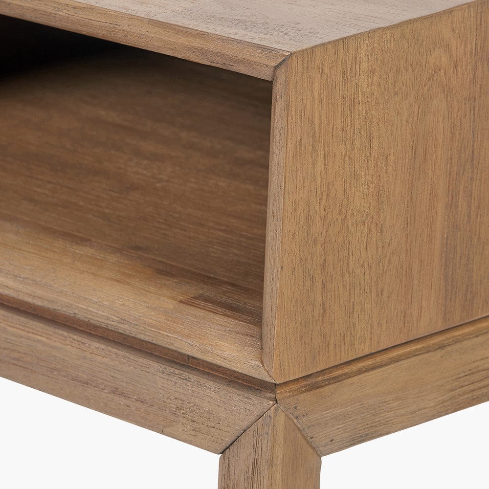 Gio Black and Natural Acacia Wood 1 Drawer Console Table.