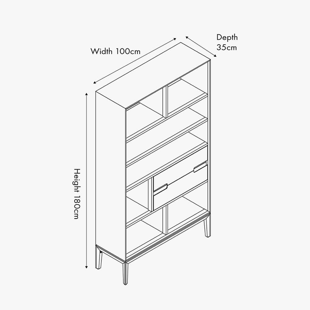 Pacific Lifestyle Outdoors Gio Black and Natural Acacia Wood 2 Drawer, 7 Niche Shelf Unit House of Isabella UK