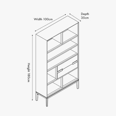 Pacific Lifestyle Outdoors Gio Black and Natural Acacia Wood 2 Drawer, 7 Niche Shelf Unit House of Isabella UK