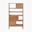 Gio Black and Natural Acacia Wood 2 Drawer, 7 Niche Shelf Unit.