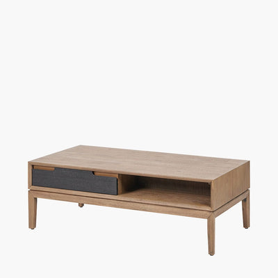 Pacific Lifestyle Outdoors Gio Black and Natural Acacia Wood 2 Drawer Coffee Table House of Isabella UK