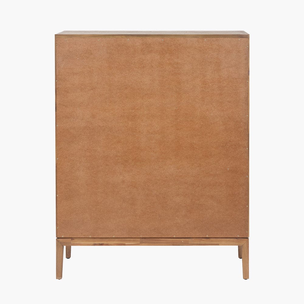 Gio Black and Natural Acacia Wood 3 Door, 2 Drawer, 2 Niche Shelf Unit.