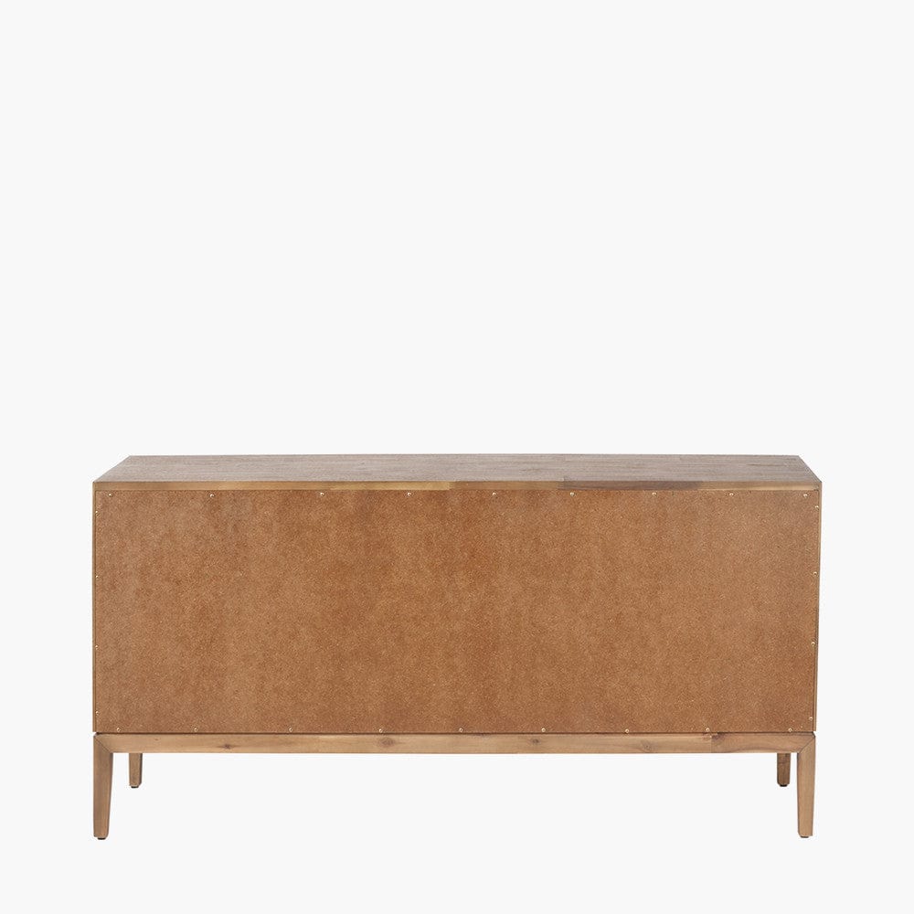 Gio Black and Natural Acacia Wood 4 Door Sideboard.