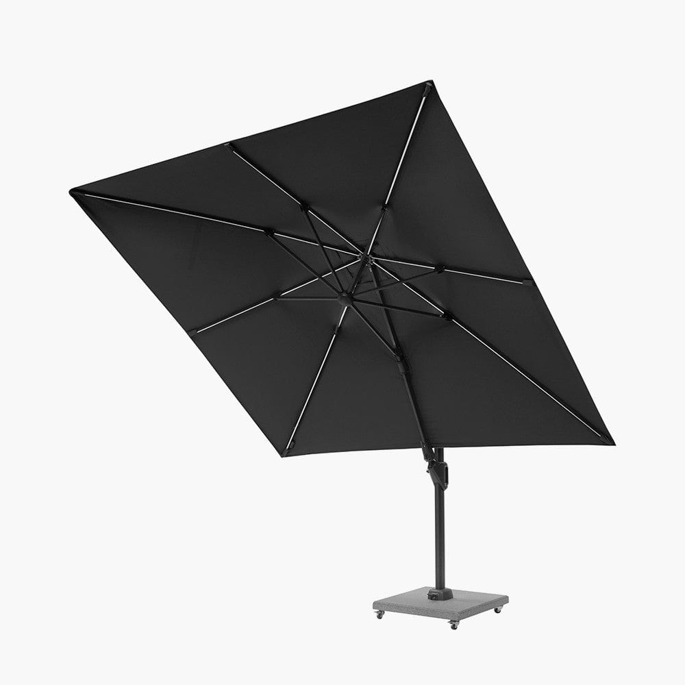 Pacific Lifestyle Outdoors Glow Challenger T2 3m Square Anthracite Parasol House of Isabella UK