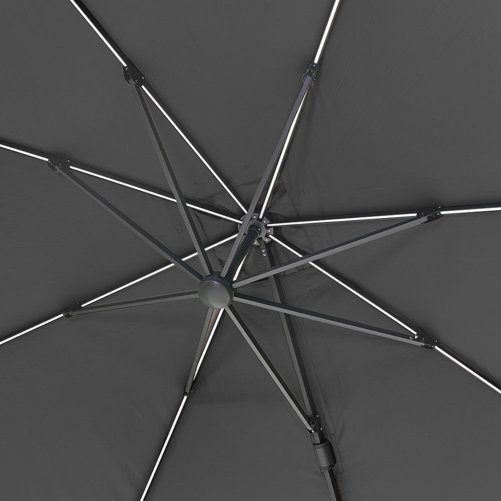 Glow Challenger T2 3m Square Anthracite Parasol.