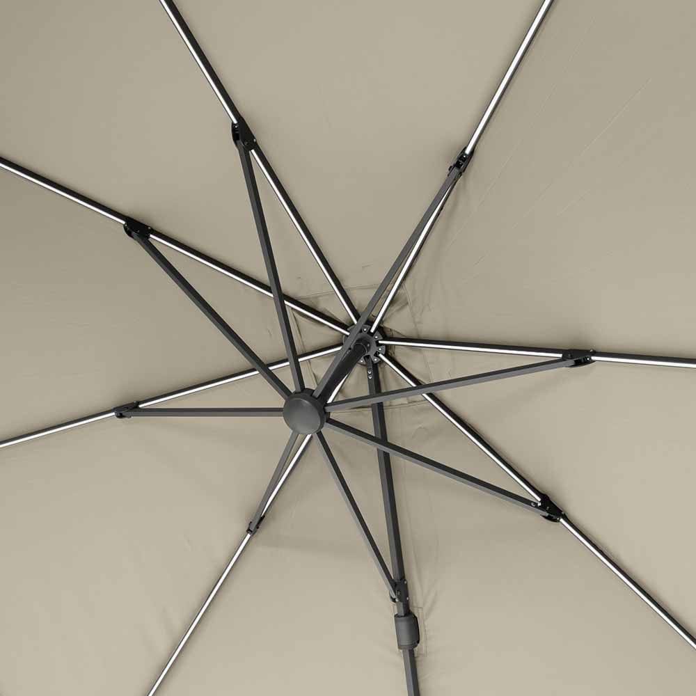 Glow Challenger T2 3m Square Champagne Free Arm Parasol.