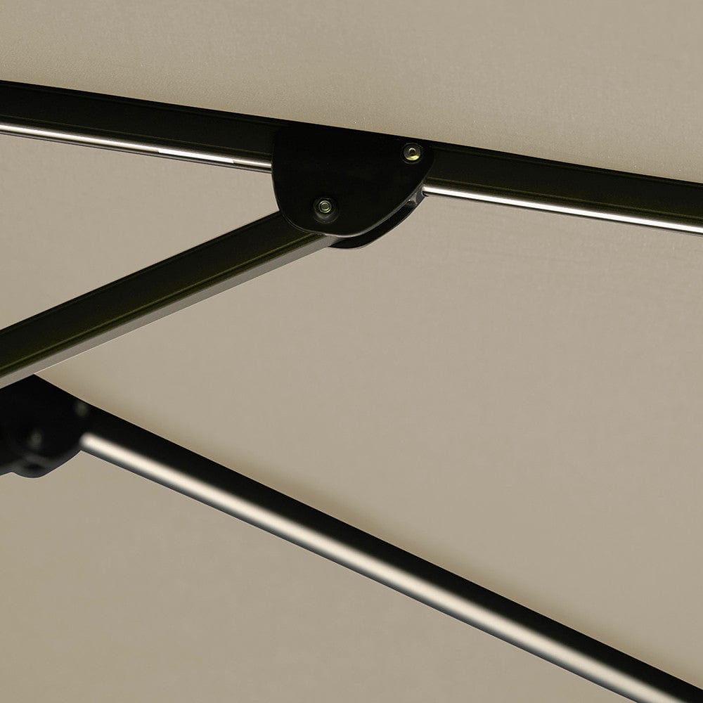 Pacific Lifestyle Outdoors Glow Challenger T2 3m Square Premium Champagne Free Arm Parasol House of Isabella UK