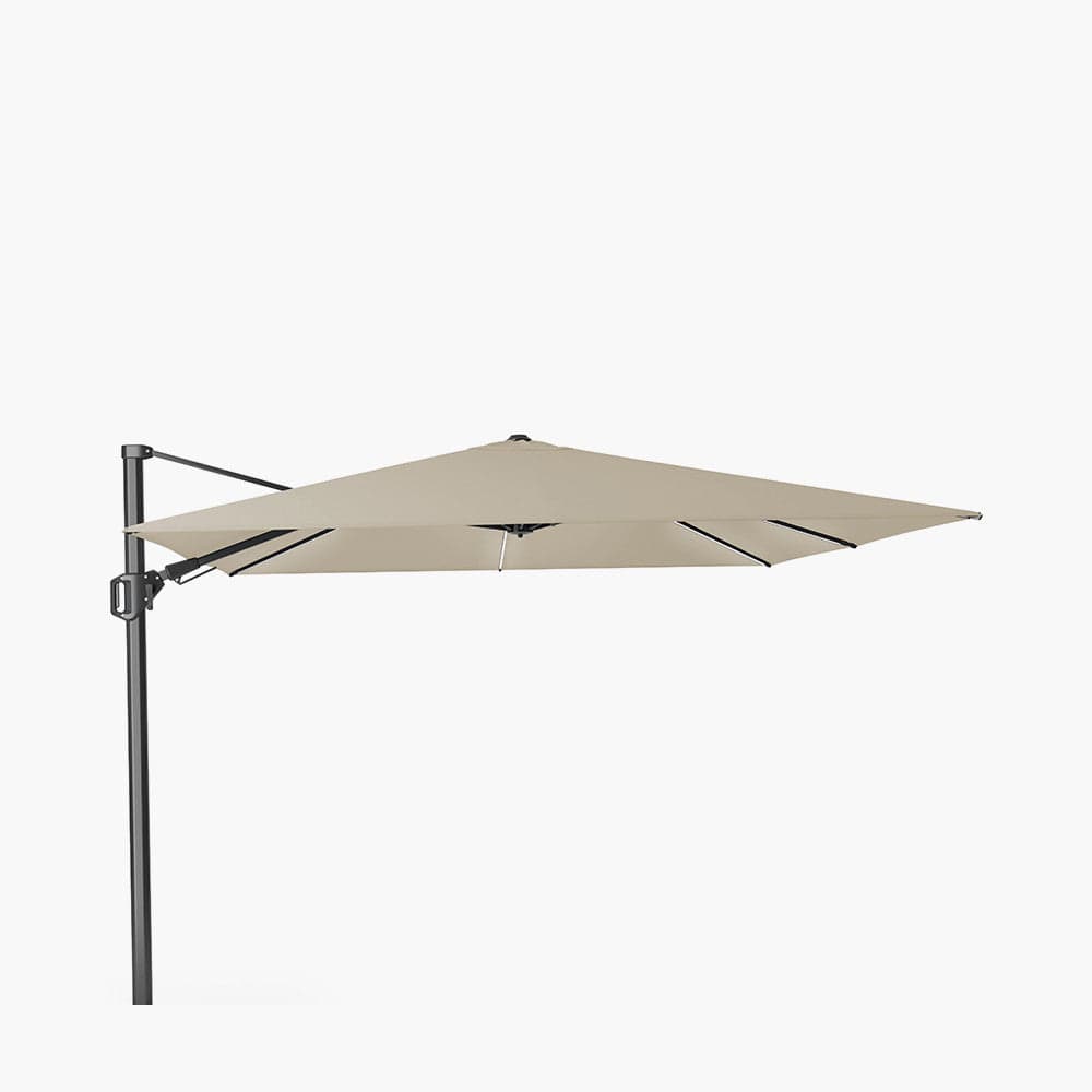 Pacific Lifestyle Outdoors Glow Challenger T2 3m Square Premium Champagne Free Arm Parasol House of Isabella UK