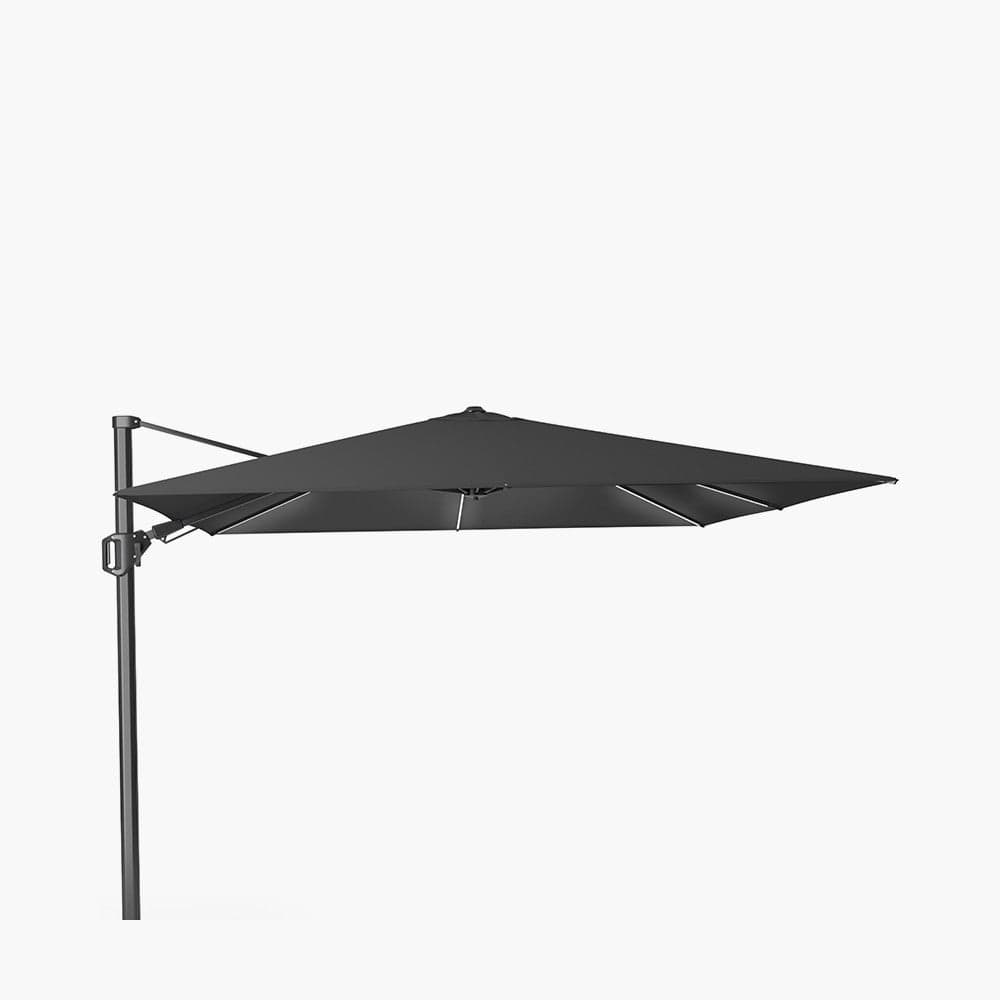 Glow Challenger T2 3m Square Premium Faded Black Free Arm Parasol.