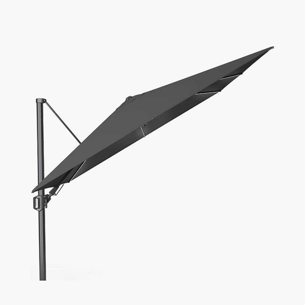 Glow Challenger T2 3m Square Premium Faded Black Free Arm Parasol.