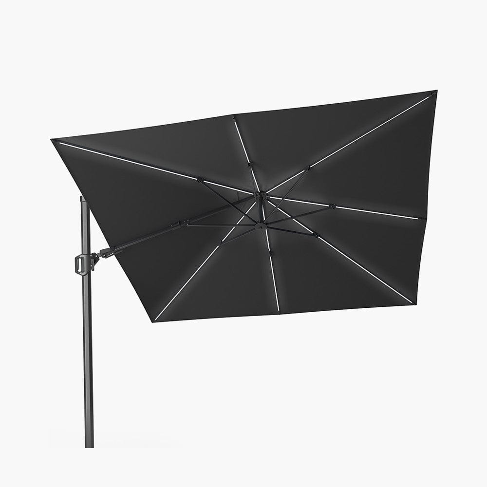 Glow Challenger T2 3m Square Premium Faded Black Free Arm Parasol.