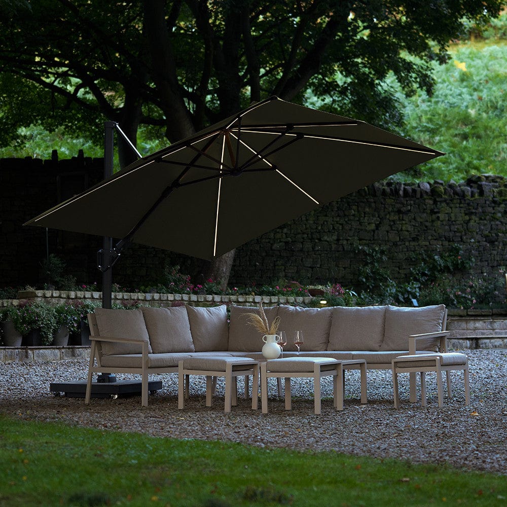 Glow Challenger T2 3m Square Premium Lush Green Free Arm Parasol.