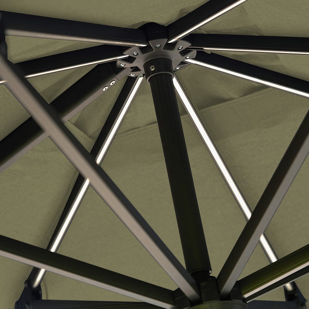 Glow Challenger T2 3m Square Premium Lush Green Free Arm Parasol.