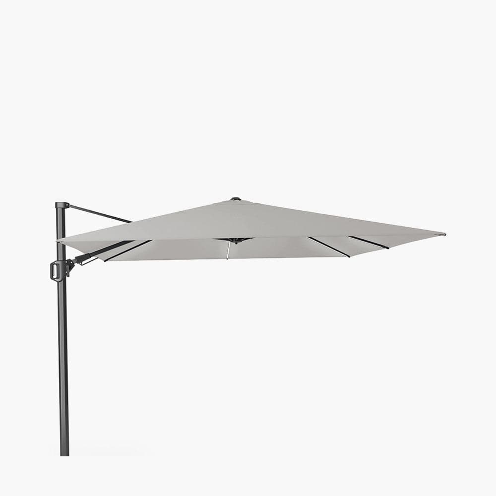 Glow Challenger T2 3m Square Premium Manhattan Grey Free Arm Parasol.