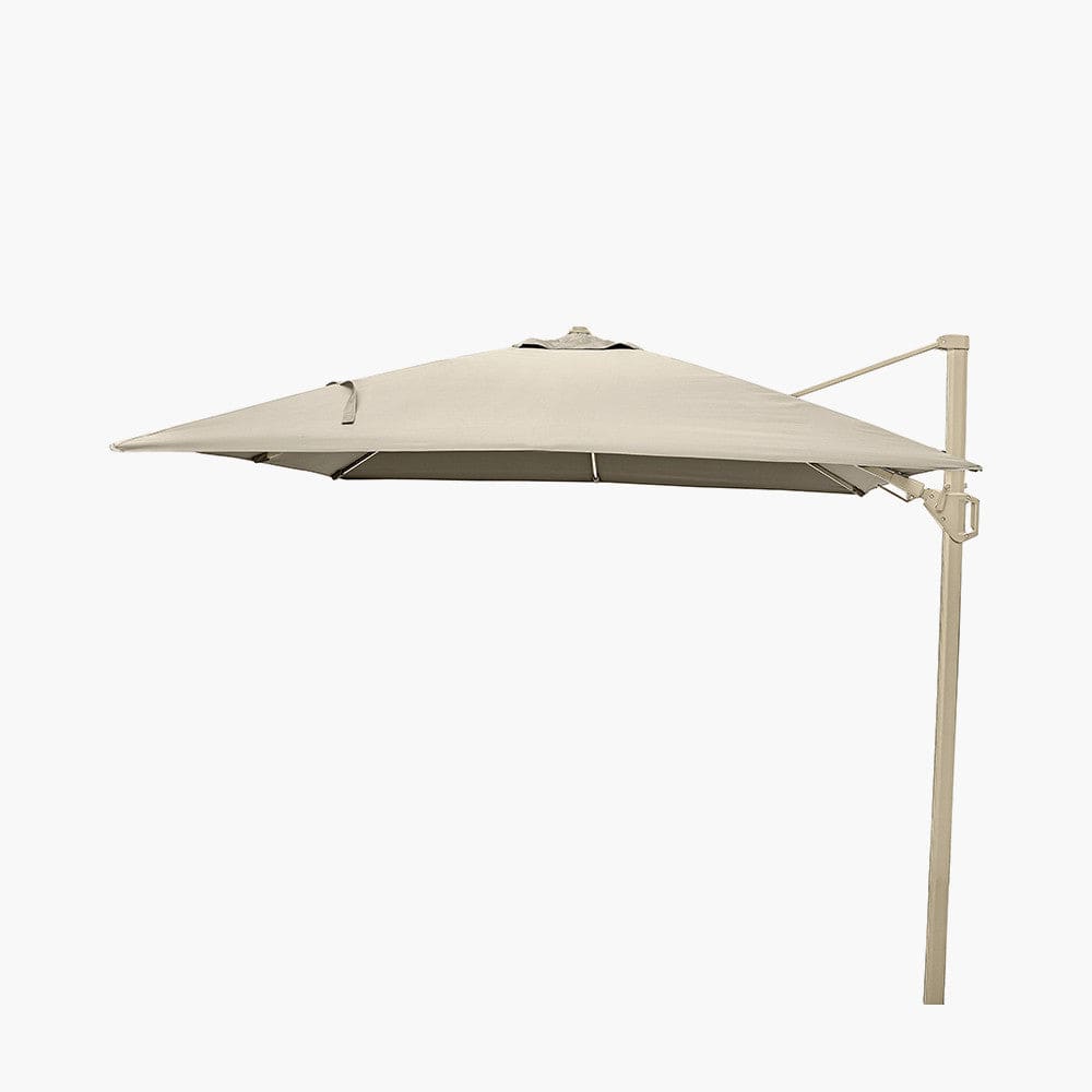 Glow Challenger T2 3m Square Sandstone / Champagne Free Arm Parasol.