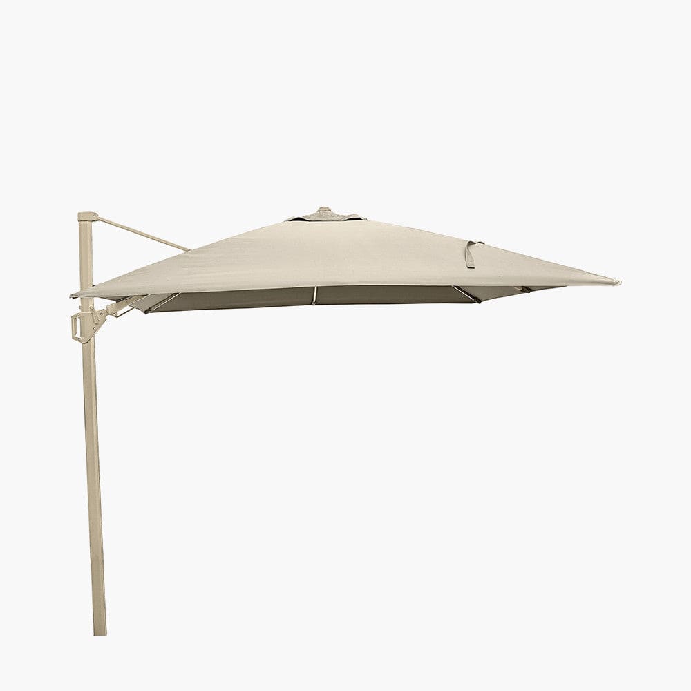 Glow Challenger T2 3m Square Sandstone / Champagne Free Arm Parasol.