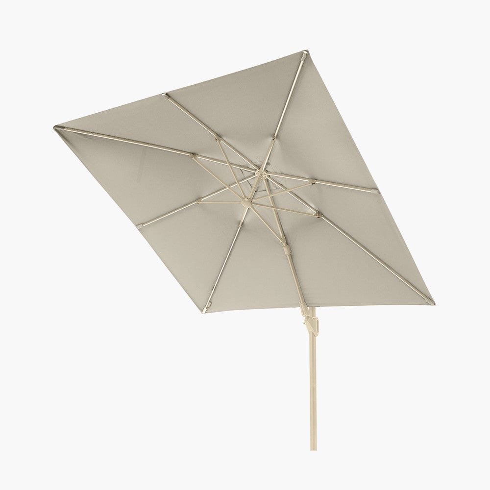 Glow Challenger T2 3m Square Sandstone / Champagne Free Arm Parasol.