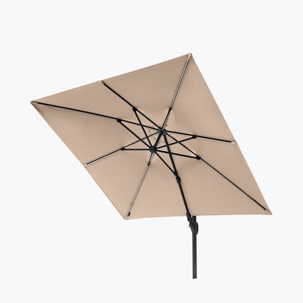 Pacific Lifestyle Outdoors Glow Challenger T2 3m Square Taupe Parasol House of Isabella UK