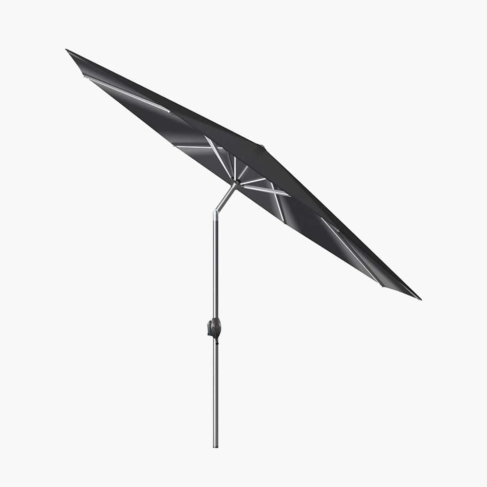 Glow Defender 3m Round Anthracite Centre Pole Parasol.