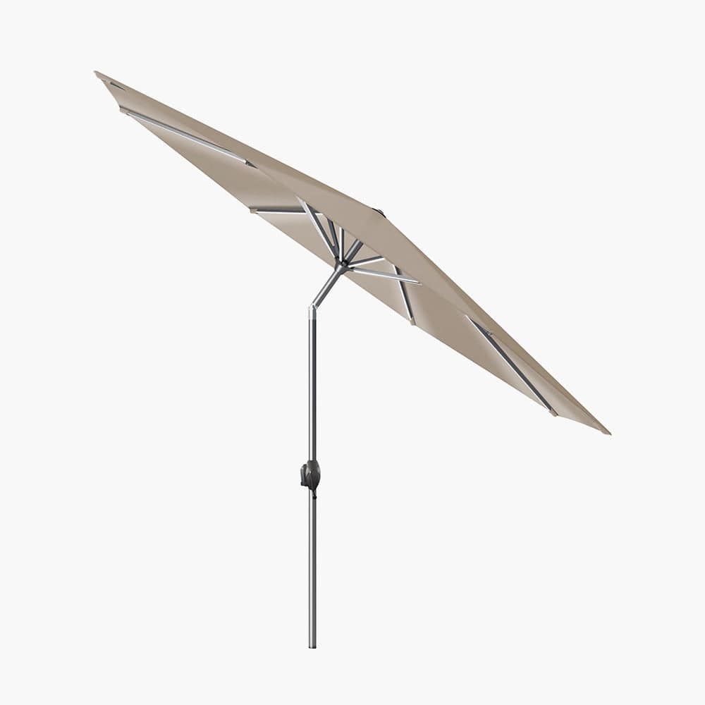 Glow Defender 3m Round Taupe Centre Pole Parasol.