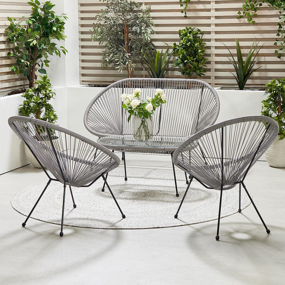 Pacific Lifestyle Outdoors Grey PU Rio 4 Piece Seating Set House of Isabella UK