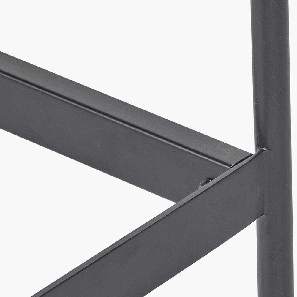 Hailee Black and Natural Chevron Oak and Pine Wood 2 Drawer Console Table.