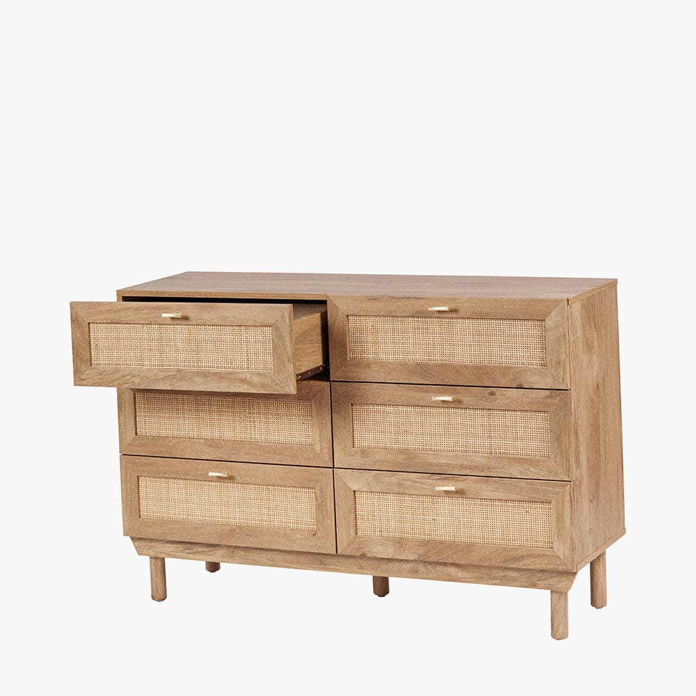 Henrik Natural Rattan 6 Drawer Unit.