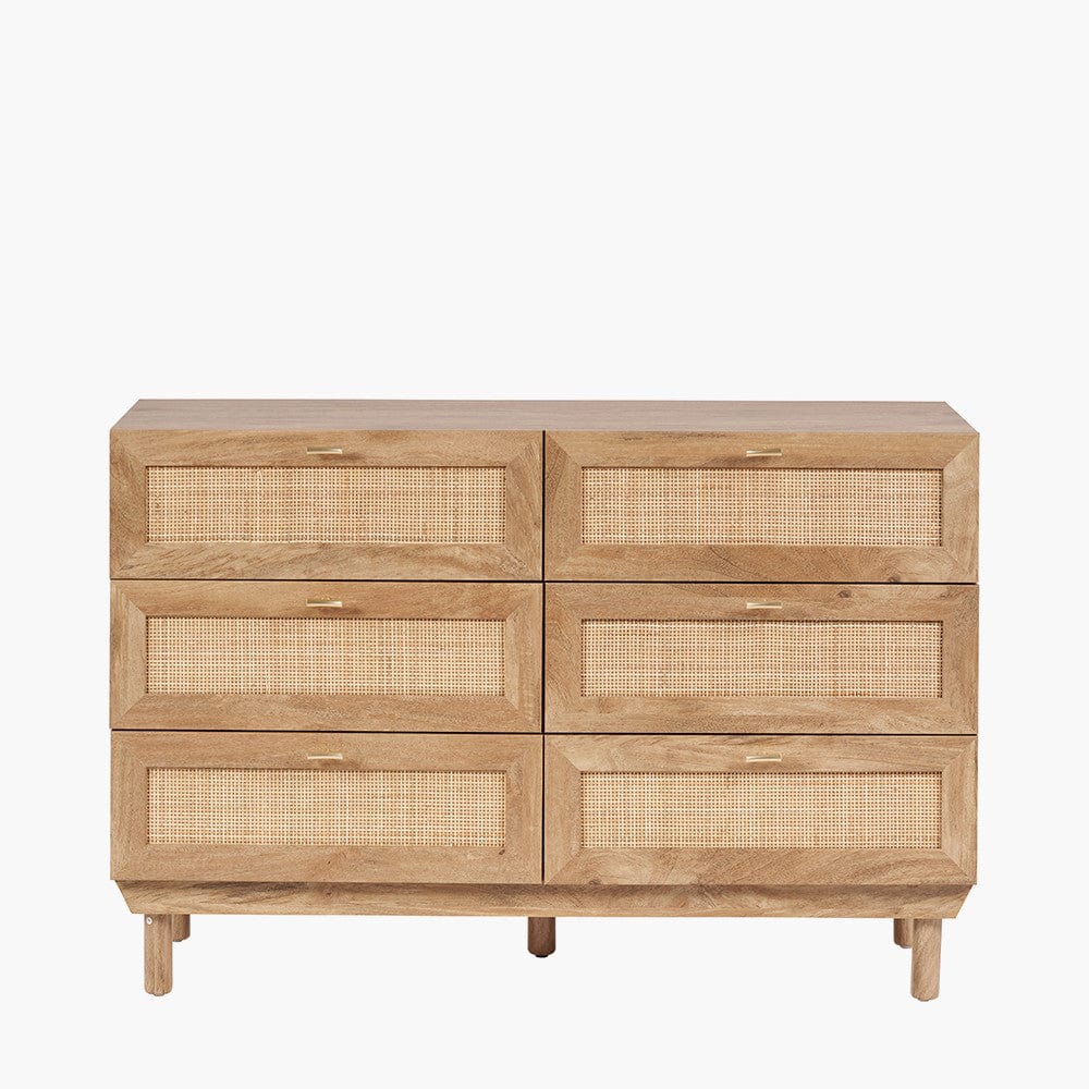 Henrik Natural Rattan 6 Drawer Unit.