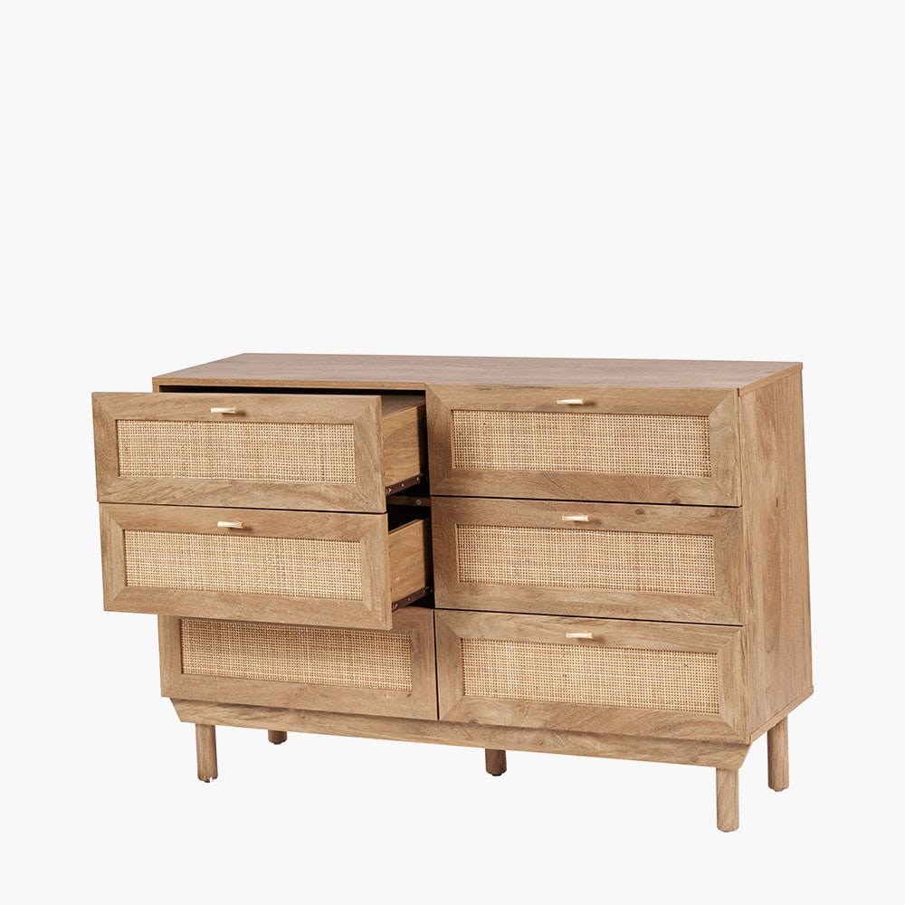 Henrik Natural Rattan 6 Drawer Unit.