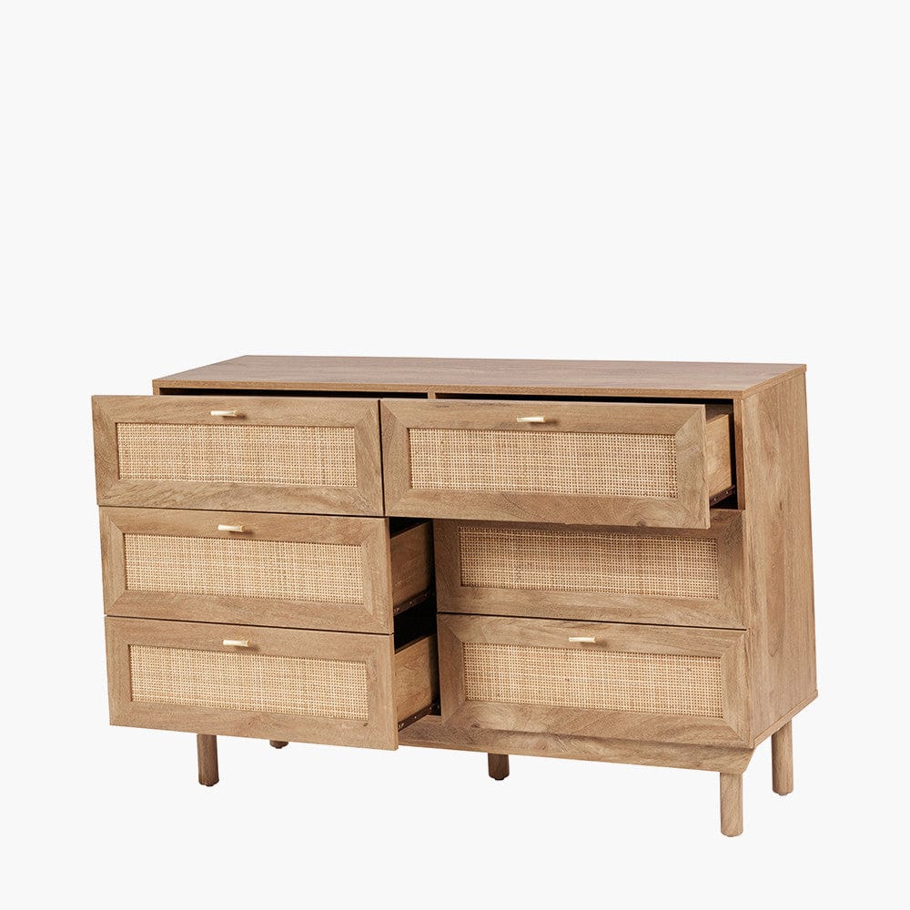 Henrik Natural Rattan 6 Drawer Unit.