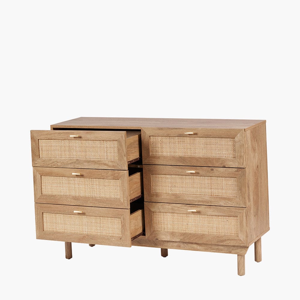 Henrik Natural Rattan 6 Drawer Unit.