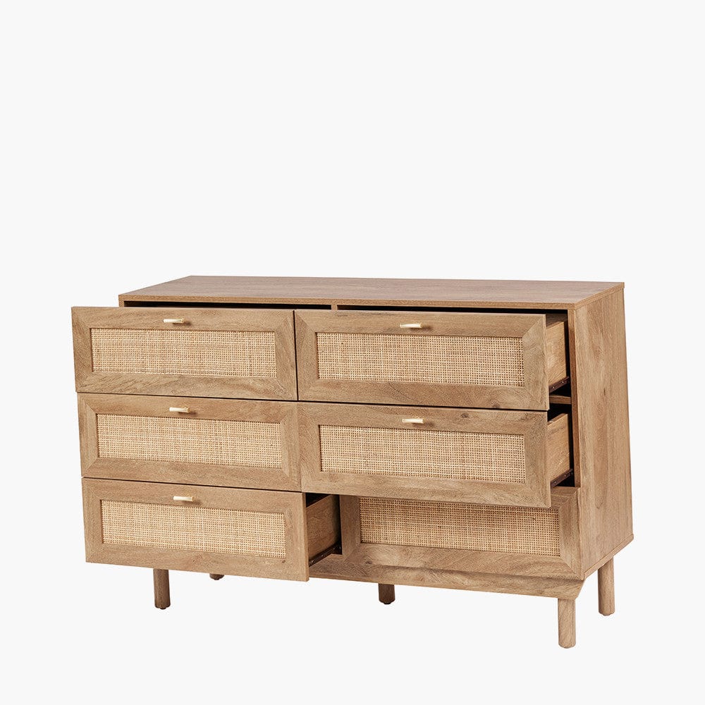 Henrik Natural Rattan 6 Drawer Unit.