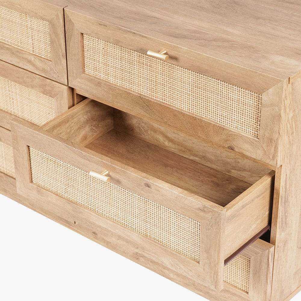 Henrik Natural Rattan 6 Drawer Unit.
