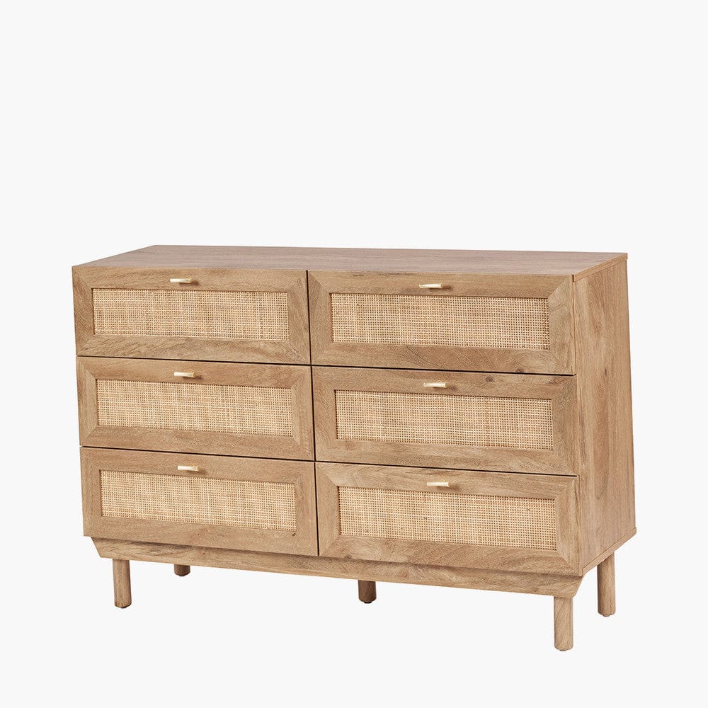 Henrik Natural Rattan 6 Drawer Unit.